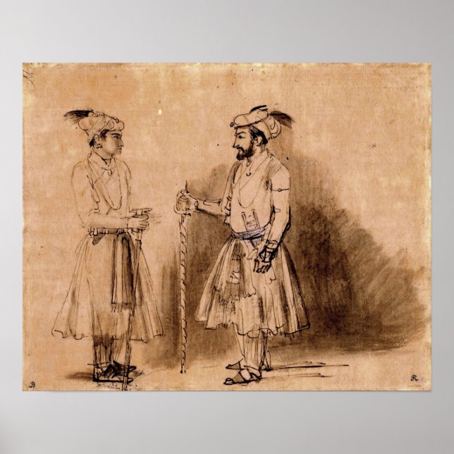 Póster Rembrandt - Mughal Noblemen Shah Jahan Dara Shikoh (Frente)