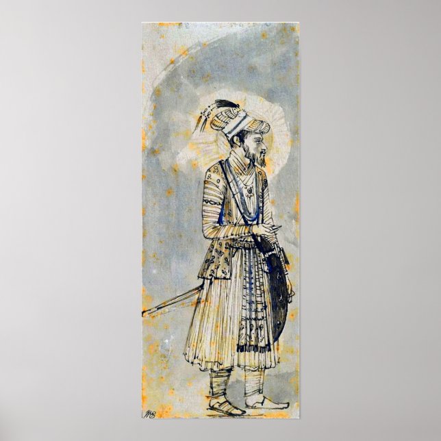 Póster Rembrandt - Retrato De Aurangzeb 1655 (Frente)