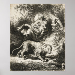 Póster Rembrandt - San Jerónimo leyendo 1634
