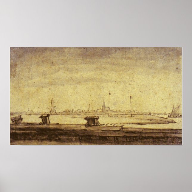 Póster Rembrandt - Schellingwou Visto Desde Diemerdijk 16 (Frente)