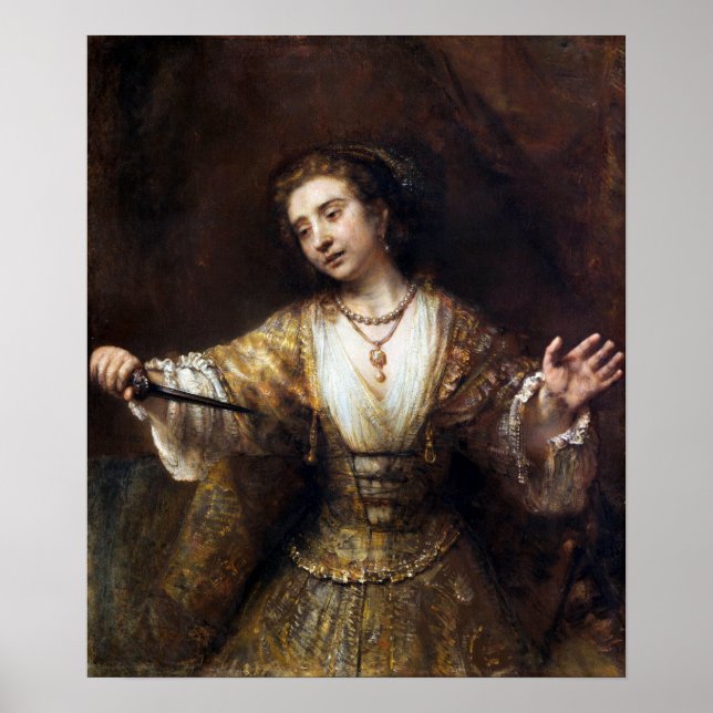 Póster Rembrandt van Rijn Lucretia (Frente)
