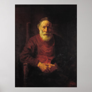 Póster Rembrandt Van Rijn, un anciano en rojo