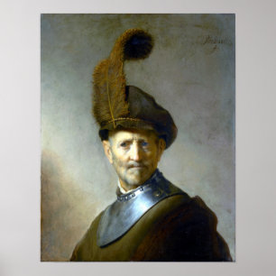 Póster Rembrandt Van Rijn un viejo hombre en traje