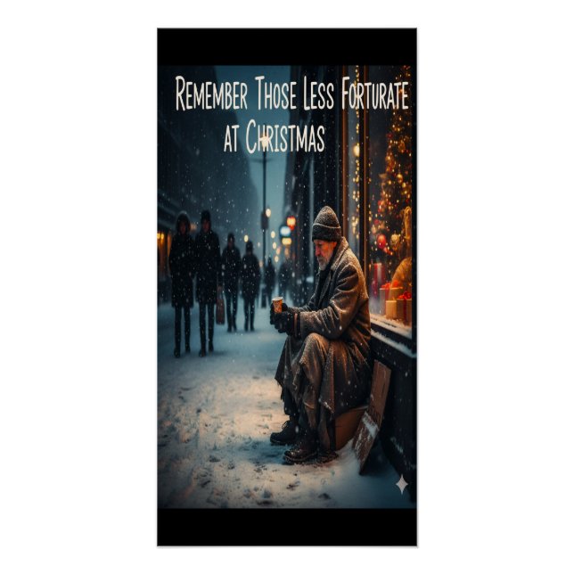PÓSTER REMEMBER THE LESS FORTUNATE AT CHRISTMAS (Anverso)