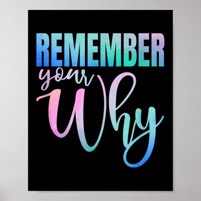 Póster Remember Your Why Gym Motivation Fitness Insration (Frente)