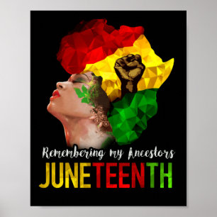 Póster Remembering My Ancestors Juneteenth Black 1865