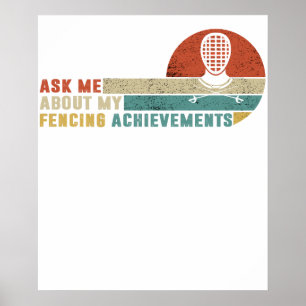 Póster Remera de regalo de esgrima vintage increíble para
