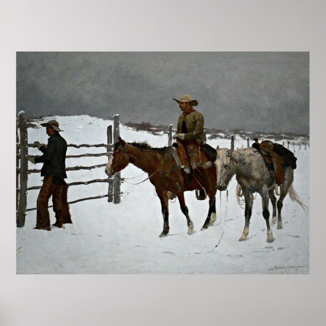 Póster Remington - Caída del Cowboy (Frente)