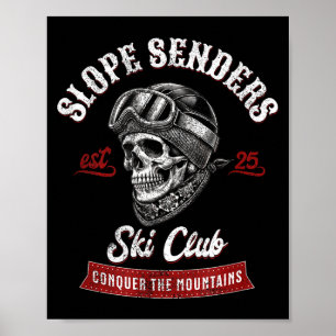 Póster Remitentes de pendiente esquiadores de esquí libre