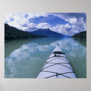 Póster Remo en kayak al final del lago Azure en Wells