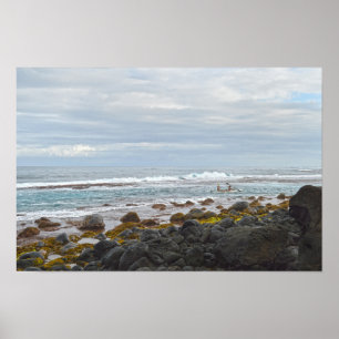 Póster Remo en la costa de Napali, Kauai, Hawái