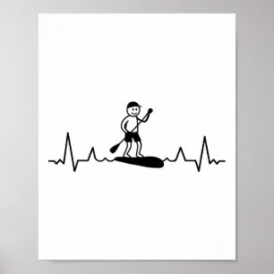 Póster Remo en SUP Remo en Paddle Surf Ritmo cardíaco Sup