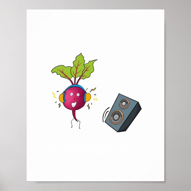 Póster Remolachas, ritmos, música, tema de dj (Frente)
