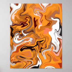 Póster Remolino abstracto de naranja intenso