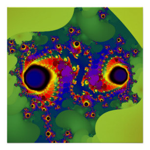 Póster Remolino Arte fractal arcoiris