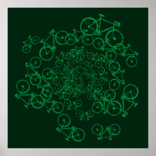 Póster remolino de bicicletas