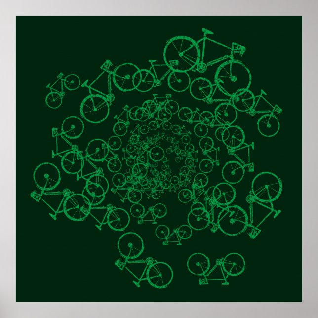 Póster remolino de bicicletas (Frente)