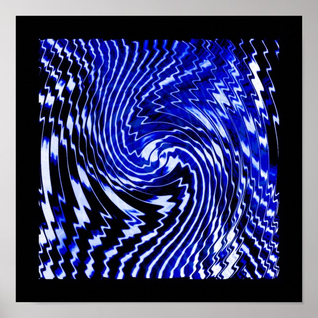 Póster Remolino de cebra azul (Frente)