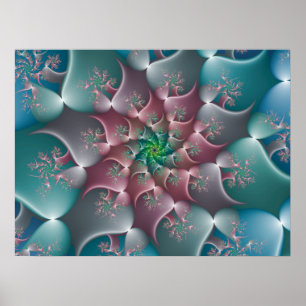 Póster Remolino Floral Fractal