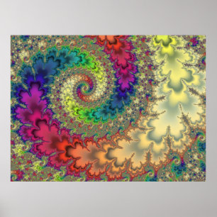 Póster Remolino fractal de arcoíris