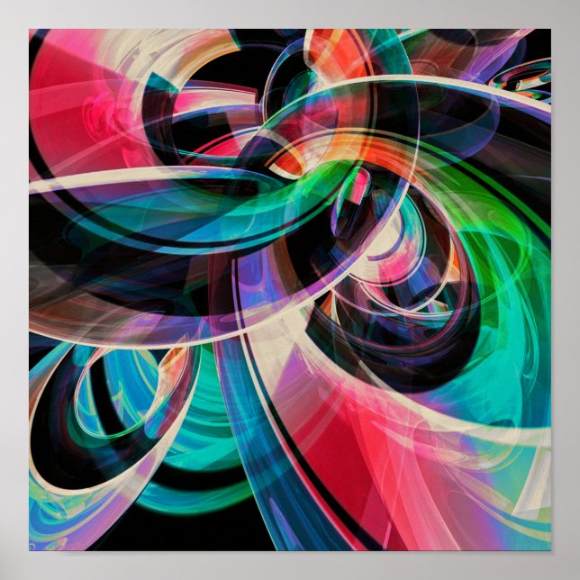 Póster Remolinos abstractos coloridos (Frente)