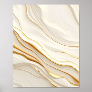 Póster "Remolinos de mármol de oro y crema opulentos"