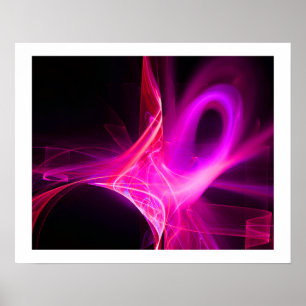Póster REMOLINOS FRACTALES EN ROSA FUCsia PÚRPURA Abstrac