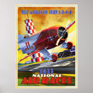 Póster Remolque de avión vintage