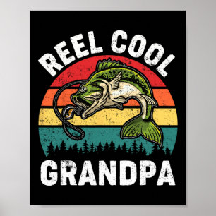 Póster Remonón Abuelo Fresco Camiseta de Pesca Día del Pa