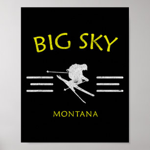 Póster Remonte de Big Sky Montana Camiseta de Esquí