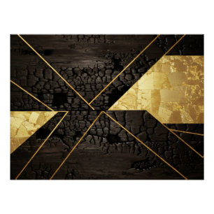 Póster Renacimiento Dorado: Arte Elegante del Caos