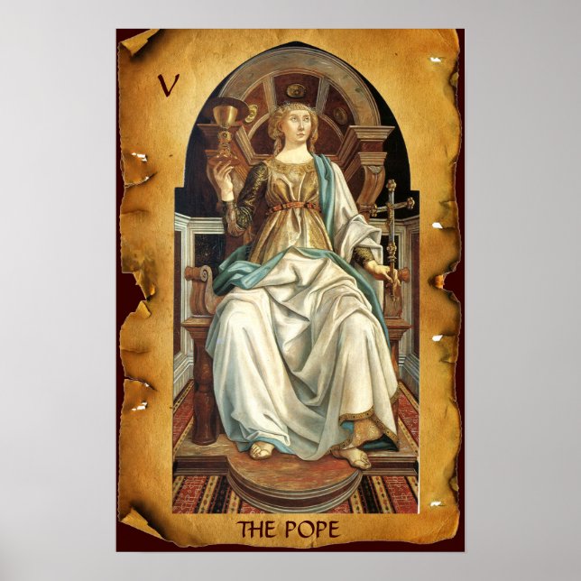 PÓSTER RENAISSANCE ANTIGUO TAROTS 5/ PISO DE PAPA (Frente)