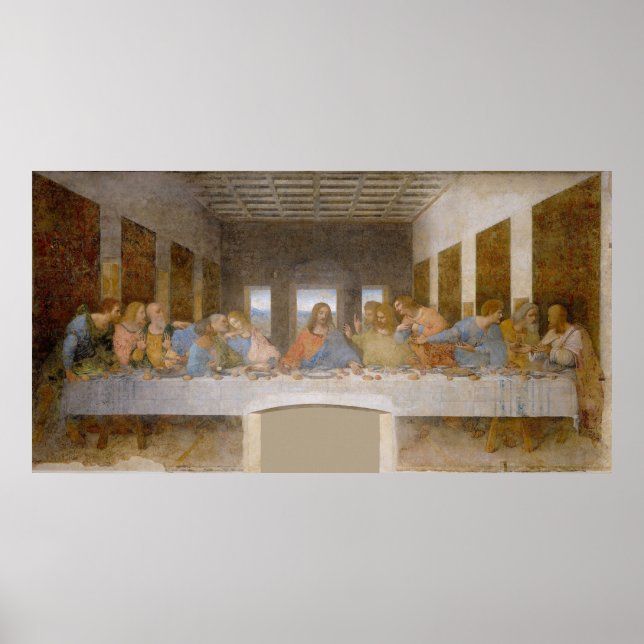 Póster Renaissance Da Vinci painting: "The Last Supper", (Frente)