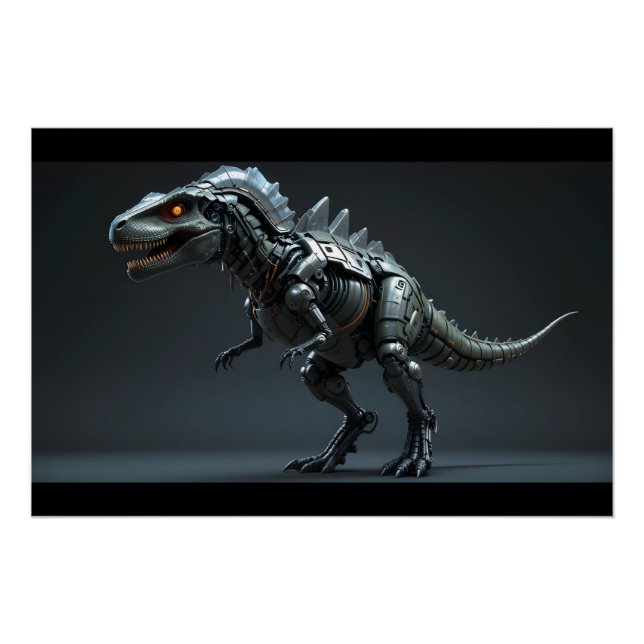 Póster Render de dinosaurio de Cyborg (Anverso)
