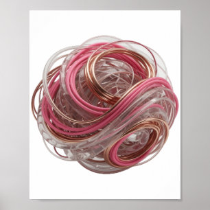 PÓSTER RENDERIZADO 3D ABSTRACTO DE UNA FORMA COMPLEJA CON