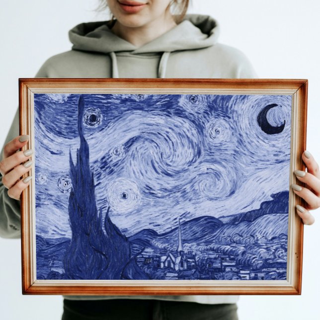 Póster Rendición azul Van Gogh de la noche estrellada (Subido por el creador)