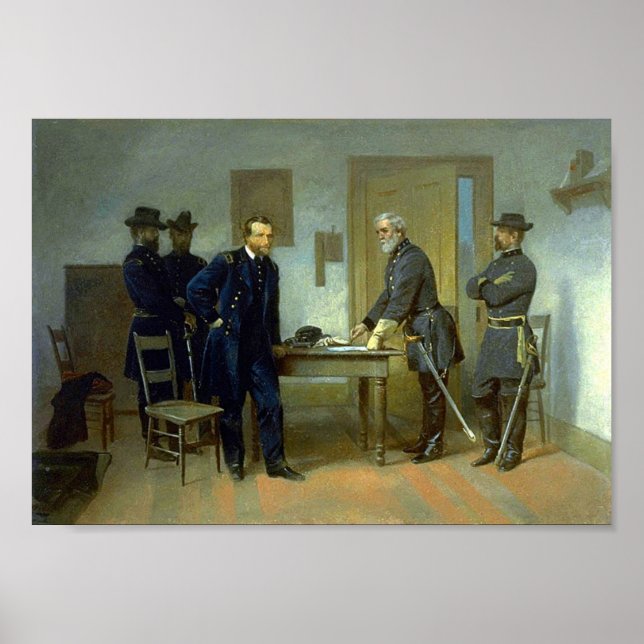 Póster Rendición en Appomattox por Alonzo Chappel (Frente)