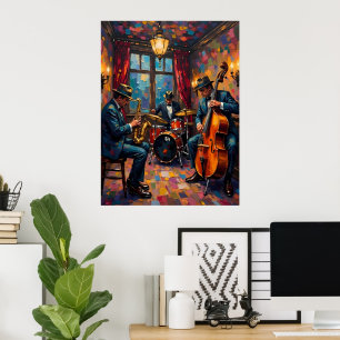 Póster Rendimiento de la banda de jazz