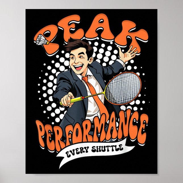 Póster Rendimiento máximo de bádminton cada volante (Frente)