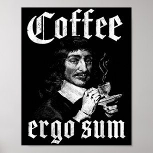 Póster René Descartes Principios Filosofía Café Ergo S