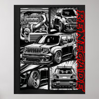 Renegade Widebody Turbo Cómic Gráfico Aplastado