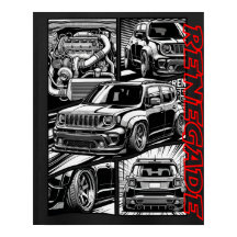 Renegade Widebody Turbo Cómic Gráfico Aplastado