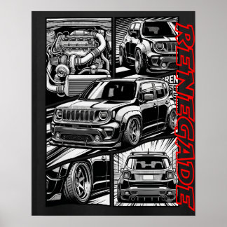Póster Renegade Widebody Turbo Cómic Gráfico Aplastado