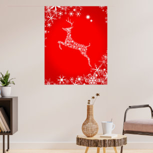 Póster Reno de copo de nieve