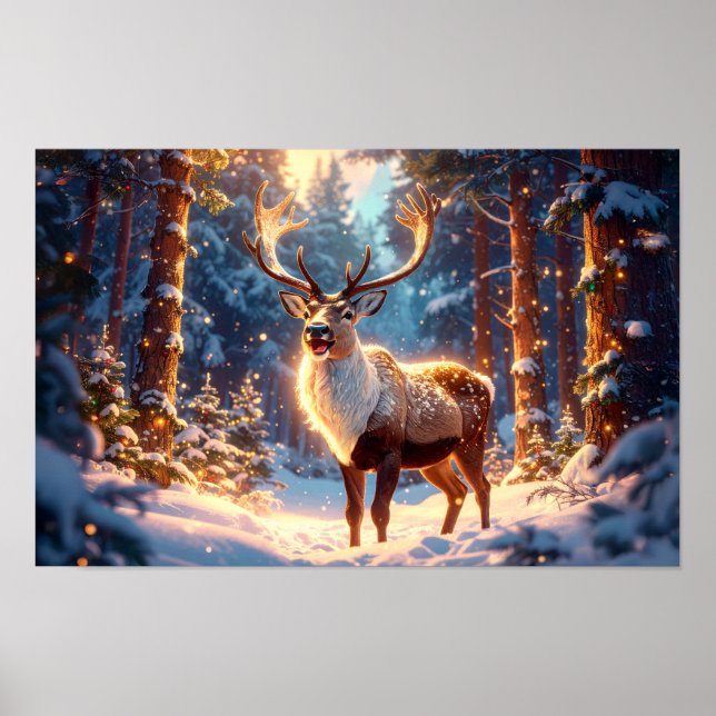 Póster Reno de Santa Claus (Frente)
