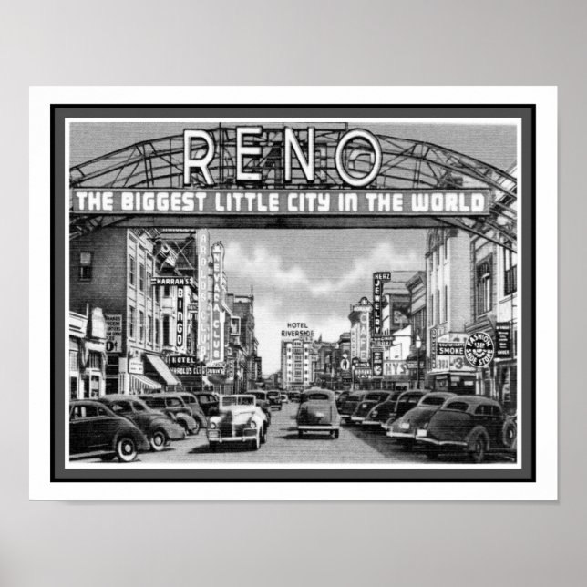 Póster Reno Nevada de los años 40 (Frente)