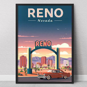 Póster Reno Nevada Vintage
