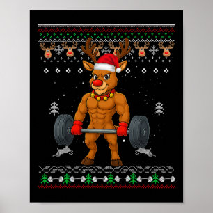 Póster Reno Rojo Nariz Gainzdeer Gimnasio Feo Navidad Sué