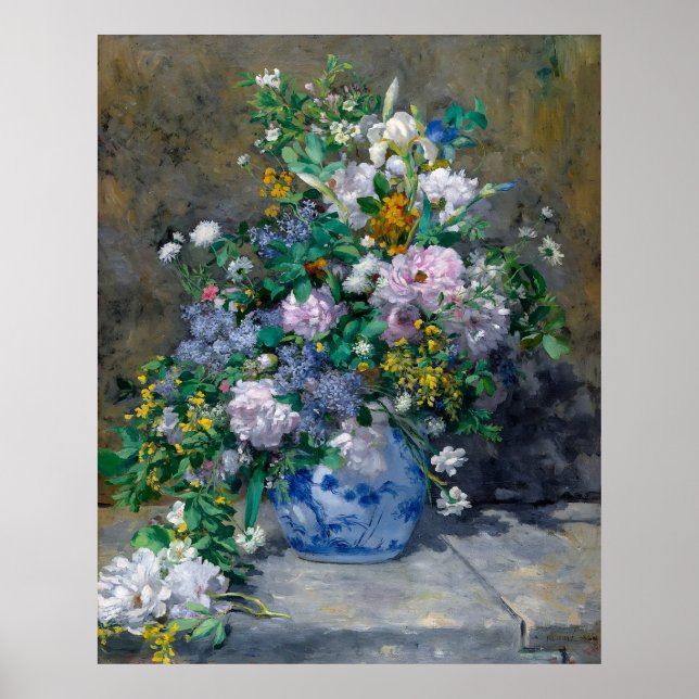 Póster Renoir, Bouquet de primavera, 1866 (Frente)