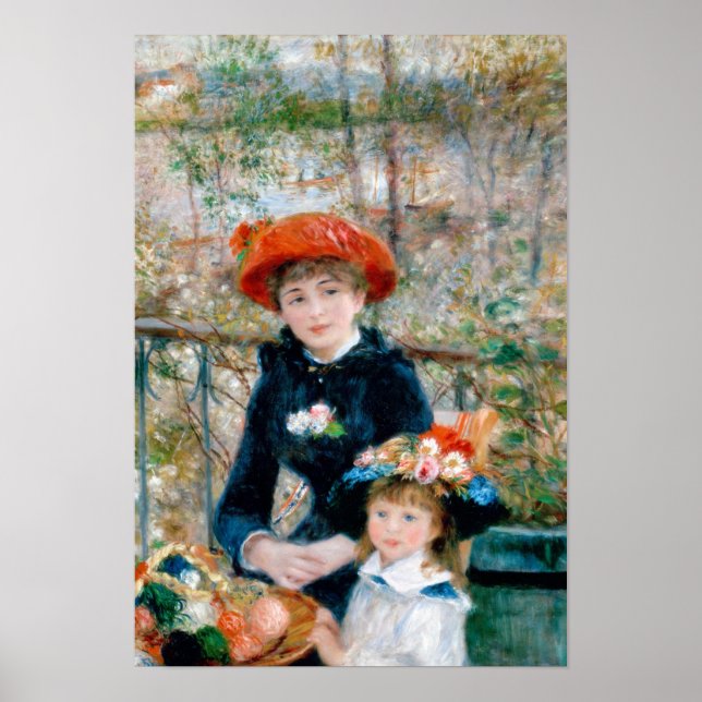 Póster Renoir "Dos hermanas (en la terraza)" (Frente)